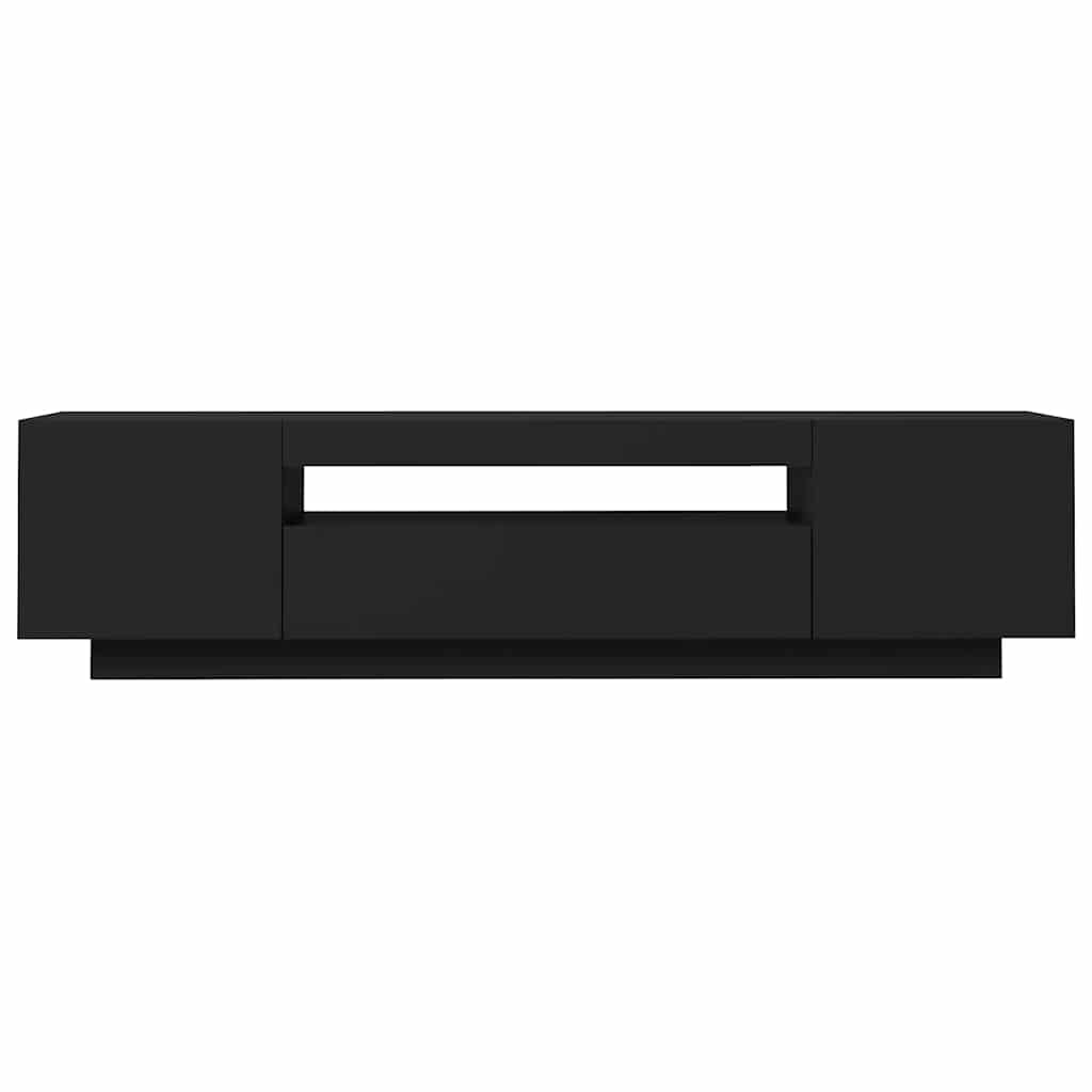 TV-Möbel Svart TV-Bänk LED 160x35x40 cm