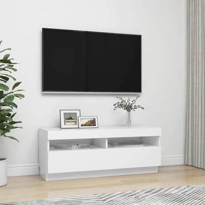 TV-Möbel Vit TV-Bänk LED 100x35x40 cm