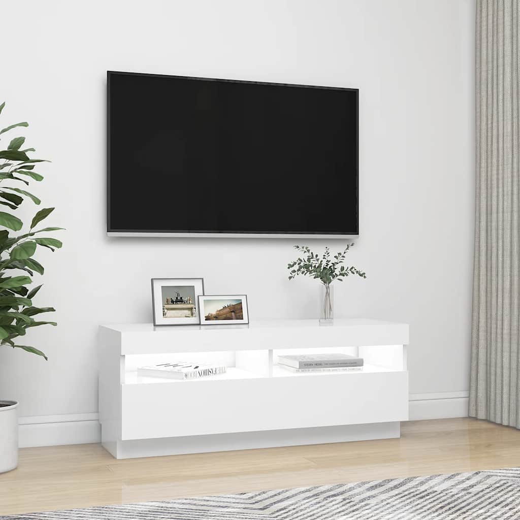 TV-Möbel Vit TV-Bänk LED 100x35x40 cm
