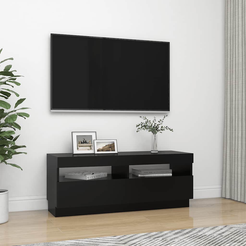 TV-Möbel Svart TV-Bänk LED 100x35x40 cm