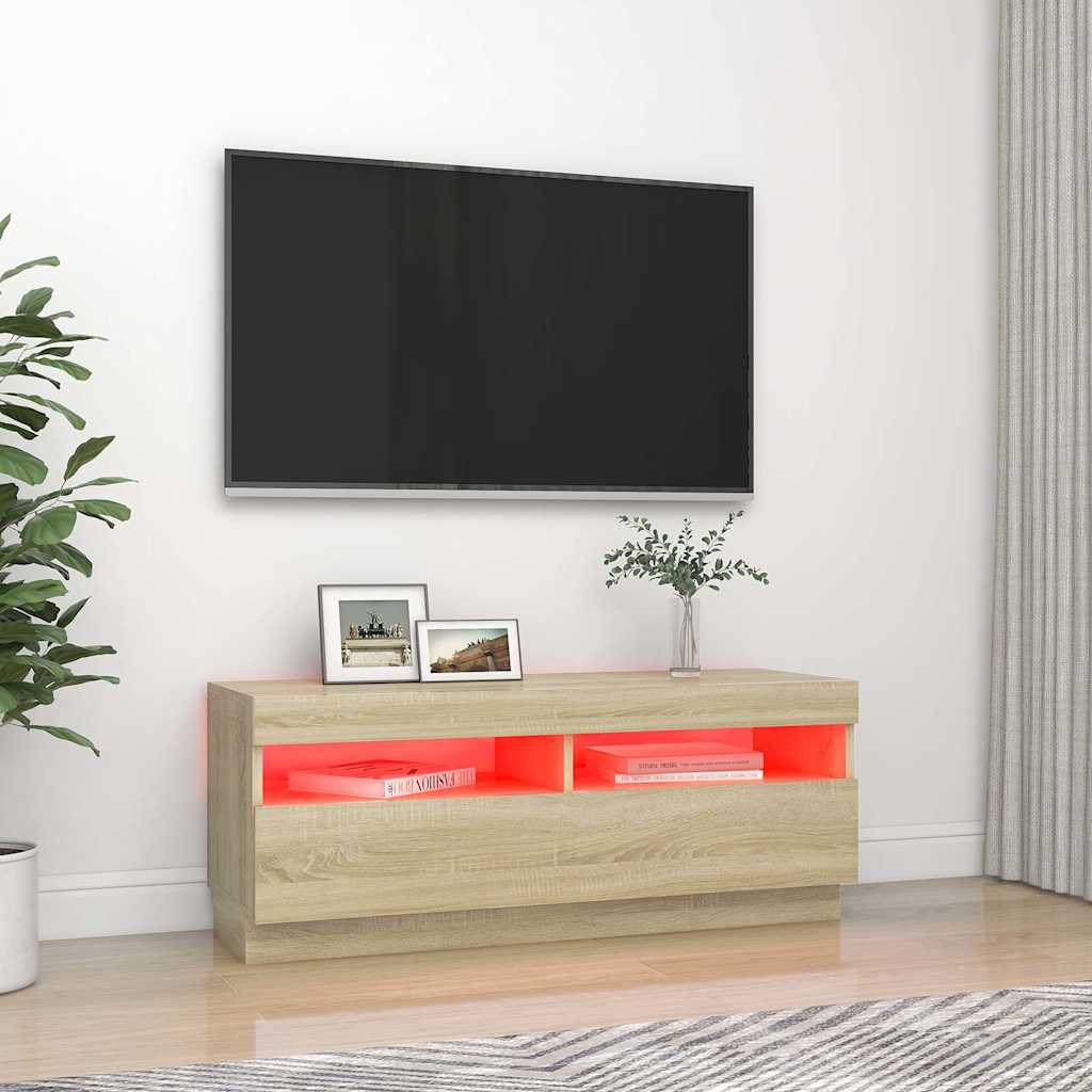 TV-Möbel Sonoma Ek TV-Bänk LED 100x35x40 cm