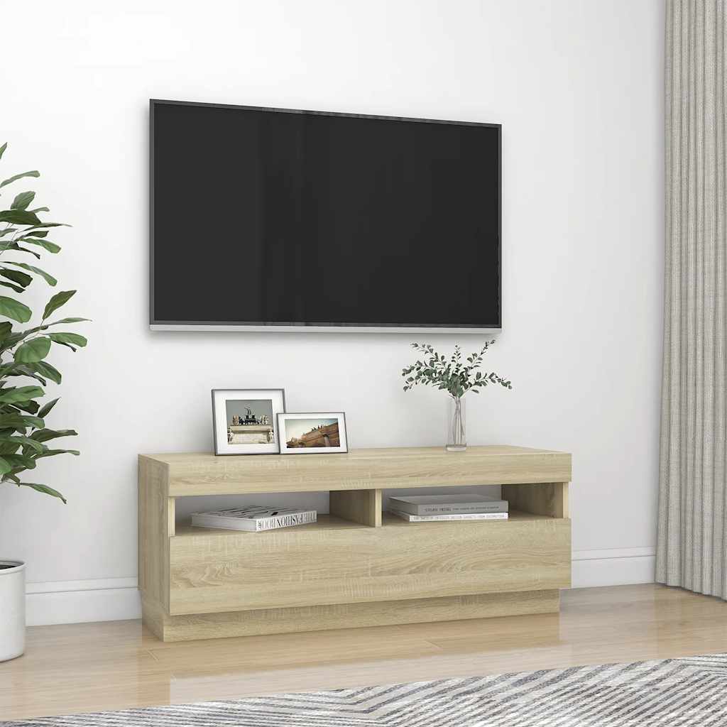 TV-Möbel Sonoma Ek TV-Bänk LED 100x35x40 cm