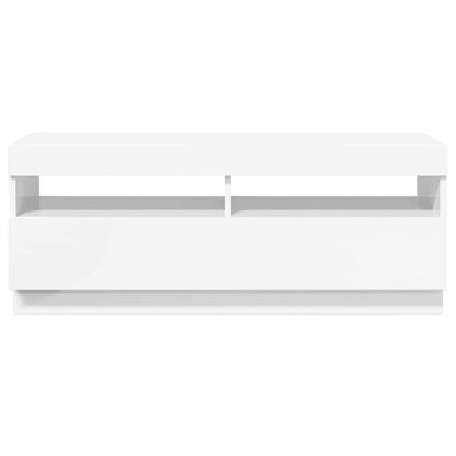 TV-Möbel Högglans Vit TV-Bänk LED 100x35x40 cm