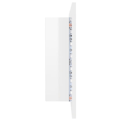 Badrumsspegel Spegelskåp LED Högglans Vit 80x12x45 cm akryl