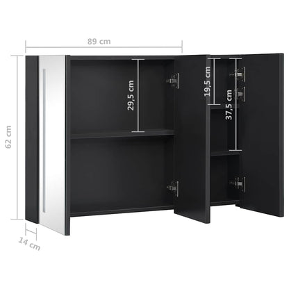 Badrumsspegel Spegelskåp LED 89x14x62 cm