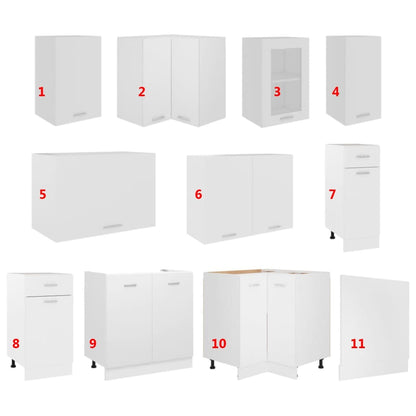 Köksskåp set 11 delar Lyon vit spånskiva