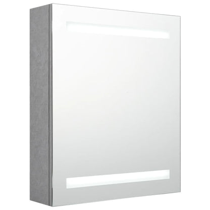 Badrumsspegel Spegelskåp LED Betonggrå 50x14x60 cm