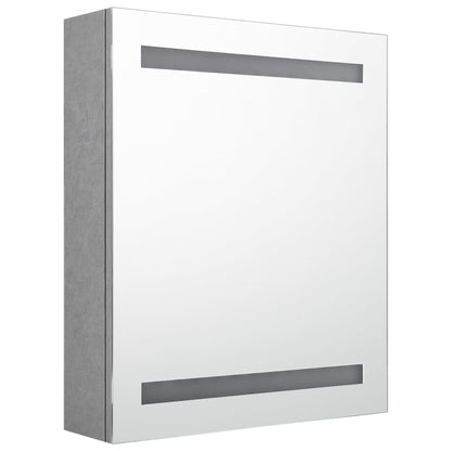 Badrumsspegel Spegelskåp LED Betonggrå 50x14x60 cm