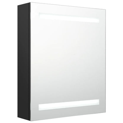 Badrumsspegel Spegelskåp LED Svart 50x14x60 cm