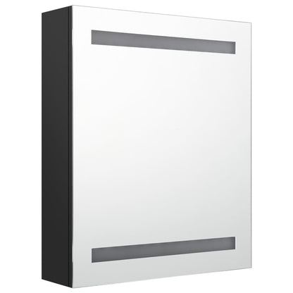 Badrumsspegel Spegelskåp LED Svart 50x14x60 cm