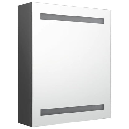 Badrumsspegel Spegelskåp LED Grå 50x14x60 cm