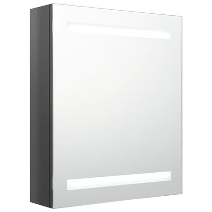 Badrumsspegel Spegelskåp LED blank Grå 50x14x60 cm