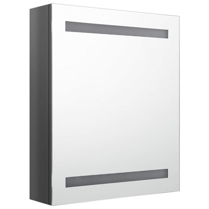 Badrumsspegel Spegelskåp LED blank Grå 50x14x60 cm