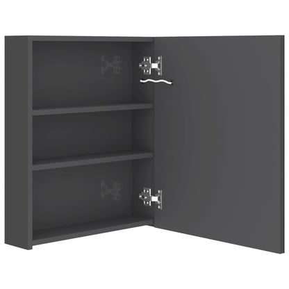 Badrumsspegel Spegelskåp LED blank Grå 50x14x60 cm