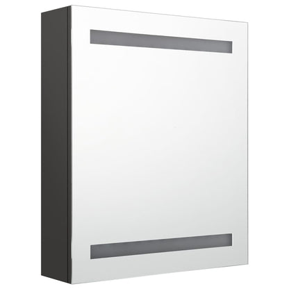 Badrumsspegel Spegelskåp LED antracit 50x14x60 cm