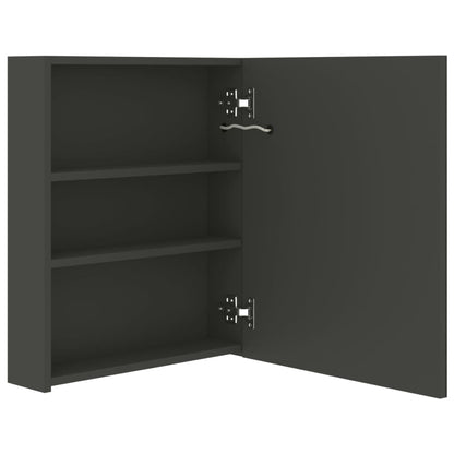 Badrumsspegel Spegelskåp LED antracit 50x14x60 cm