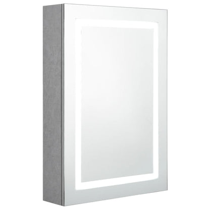 Badrumsspegel Spegelskåp LED Betonggrå 50x13x70 cm