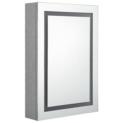 Badrumsspegel Spegelskåp LED Betonggrå 50x13x70 cm