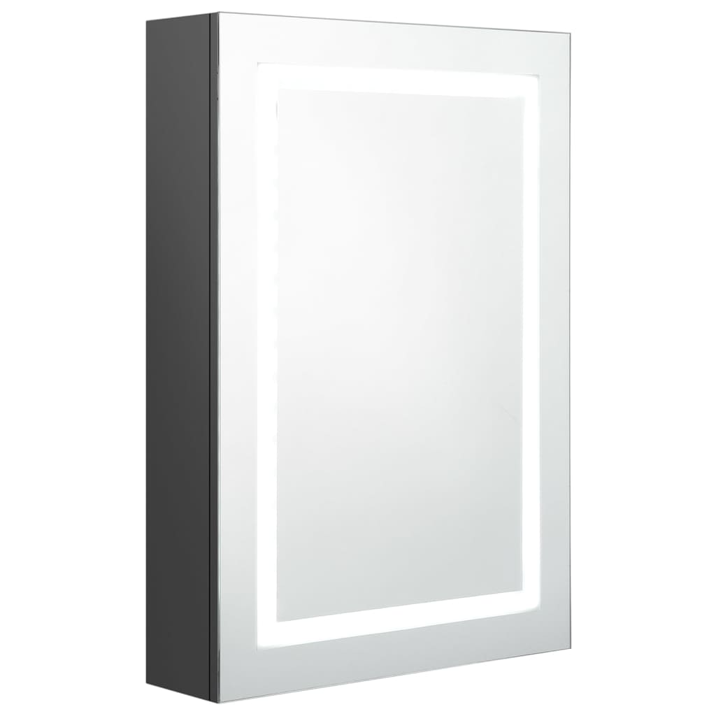 Badrumsspegel Spegelskåp LED Grå 50x13x70 cm