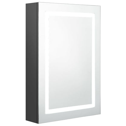 Badrumsspegel Spegelskåp LED Grå 50x13x70 cm