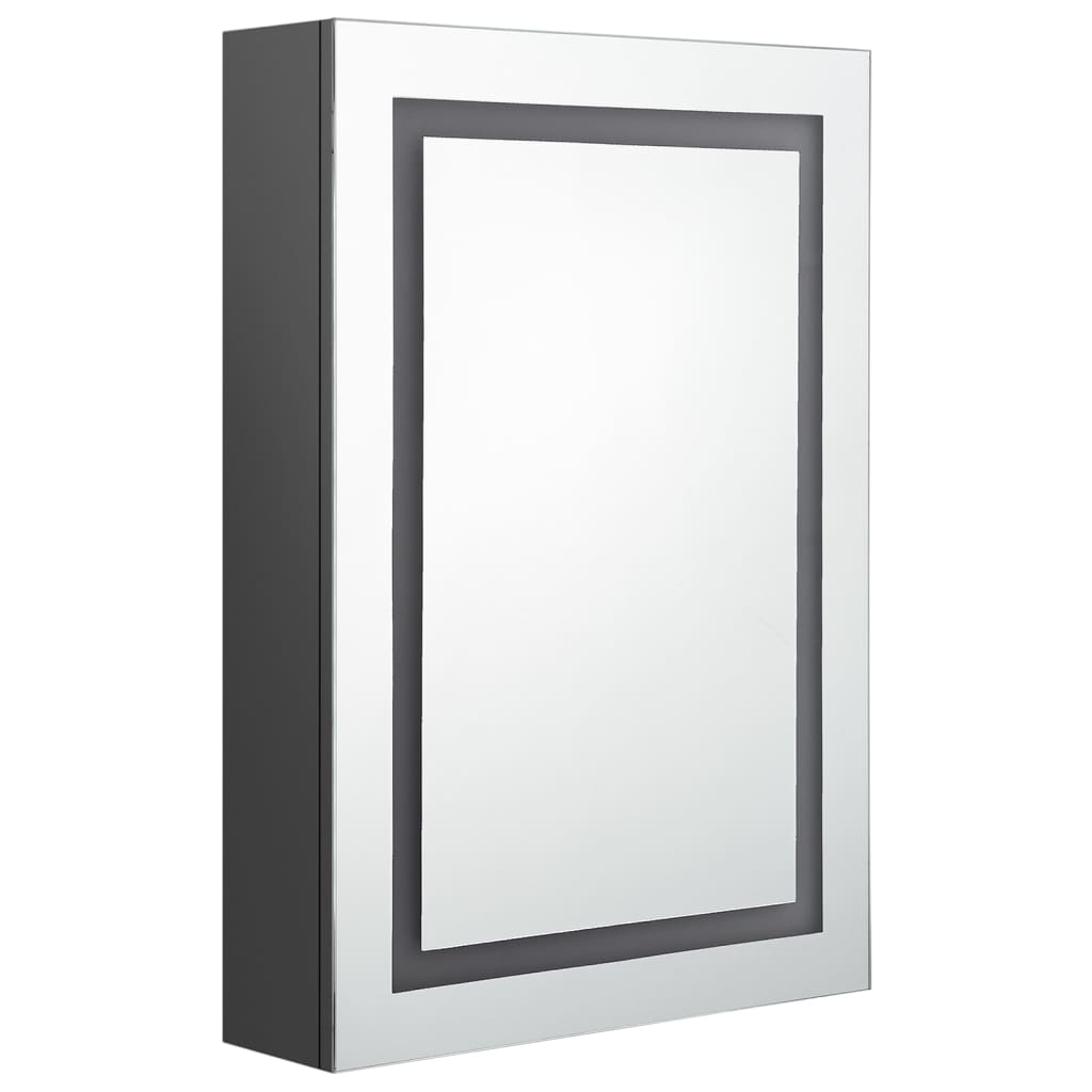 Badrumsspegel Spegelskåp LED Grå 50x13x70 cm