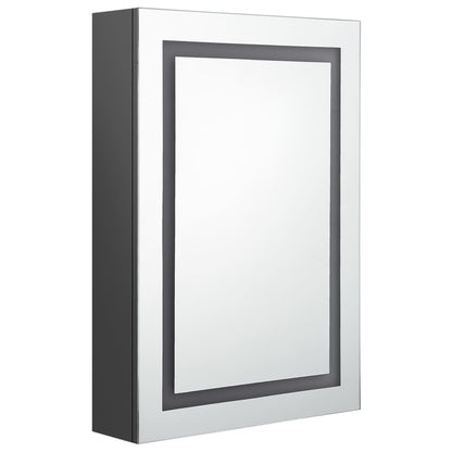 Badrumsspegel Spegelskåp LED Grå 50x13x70 cm