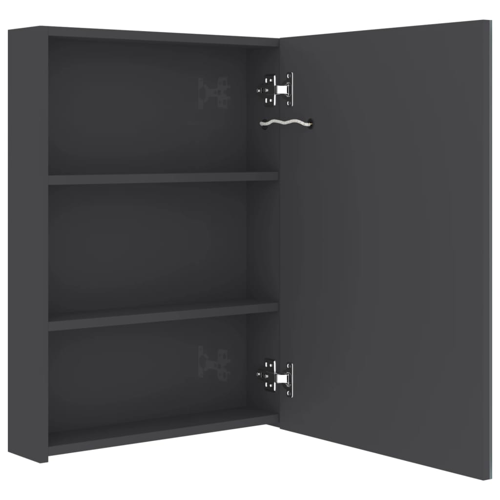 Badrumsspegel Spegelskåp LED blank Grå 50x13x70 cm