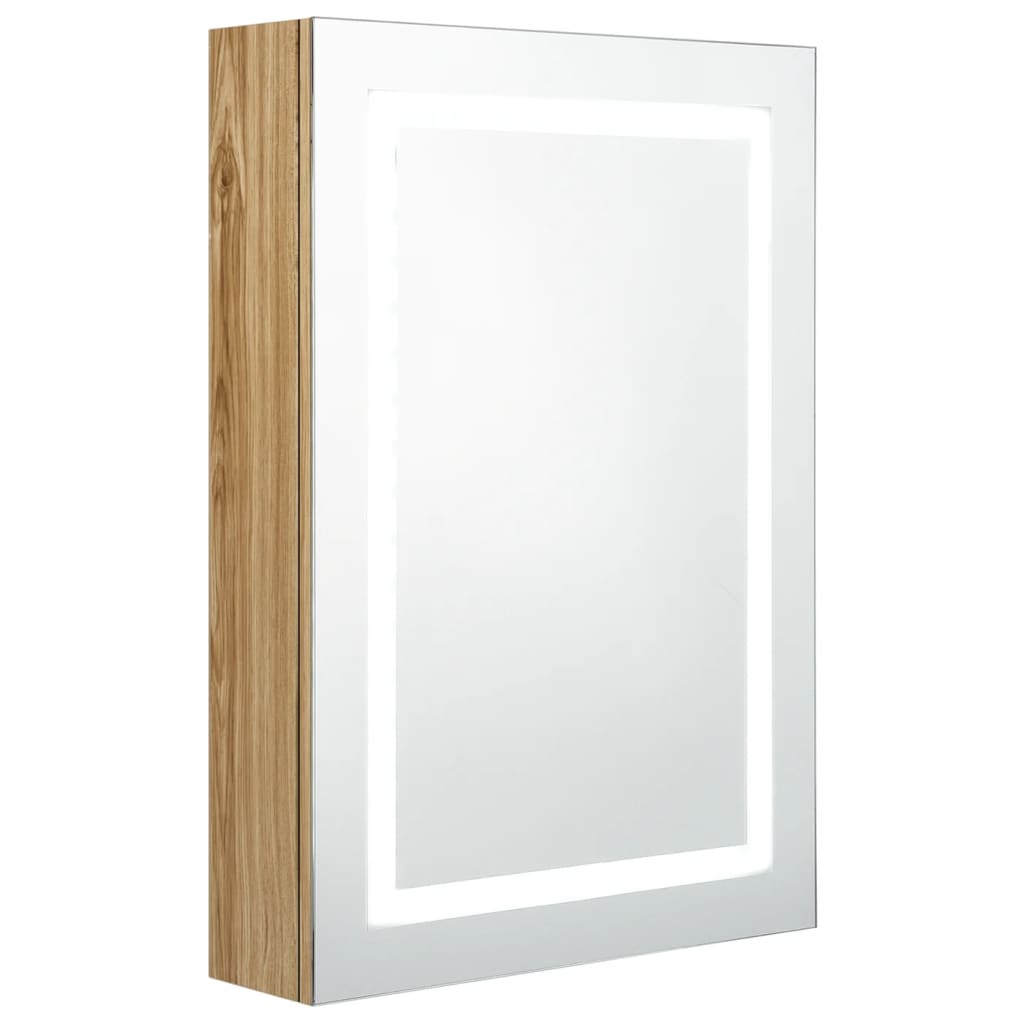 Badrumsspegel Spegelskåp LED Ek 50x13x70 cm