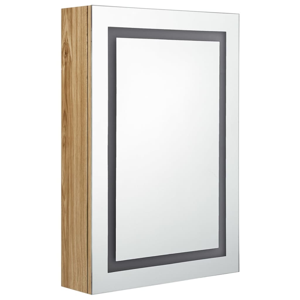 Badrumsspegel Spegelskåp LED Ek 50x13x70 cm
