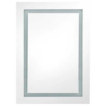 Badrumsspegel Spegelskåp LED Ek 50x13x70 cm
