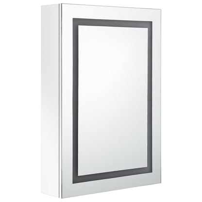 Badrumsspegel Spegelskåp LED Högglans Vit 50x13x70 cm
