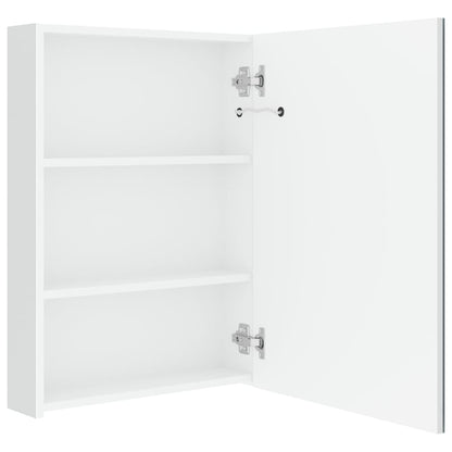 Badrumsspegel Spegelskåp LED Högglans Vit 50x13x70 cm
