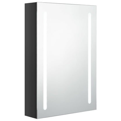 Badrumsspegel Spegelskåp LED Svart 50x13x70 cm
