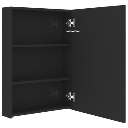 Badrumsspegel Spegelskåp LED Svart 50x13x70 cm