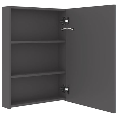 Badrumsspegel Spegelskåp LED Grå 50x13x70 cm