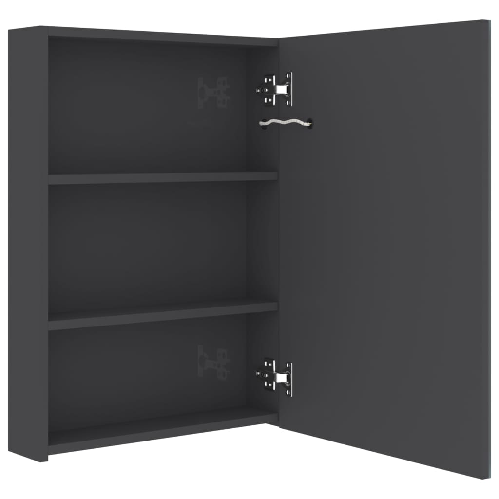 Badrumsspegel Spegelskåp LED Grå 50x13x70 cm