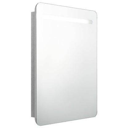 Badrumsspegel Spegelskåp LED Betonggrå 60x11x80 cm