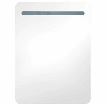 Badrumsspegel Spegelskåp LED Högglans Grå 60x11x80 cm