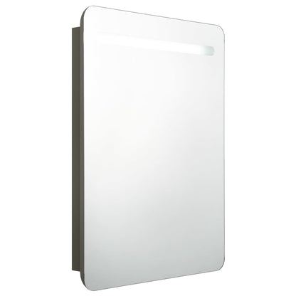 Badrumsspegel Spegelskåp LED antracitgrå 60x11x80 cm