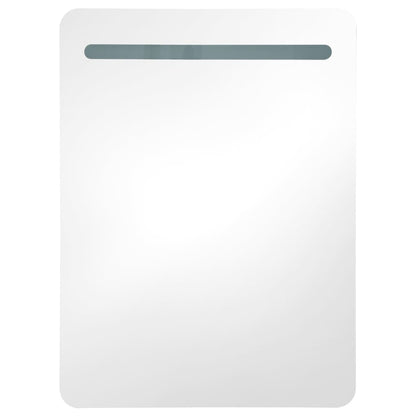Badrumsspegel Spegelskåp LED antracitgrå 60x11x80 cm