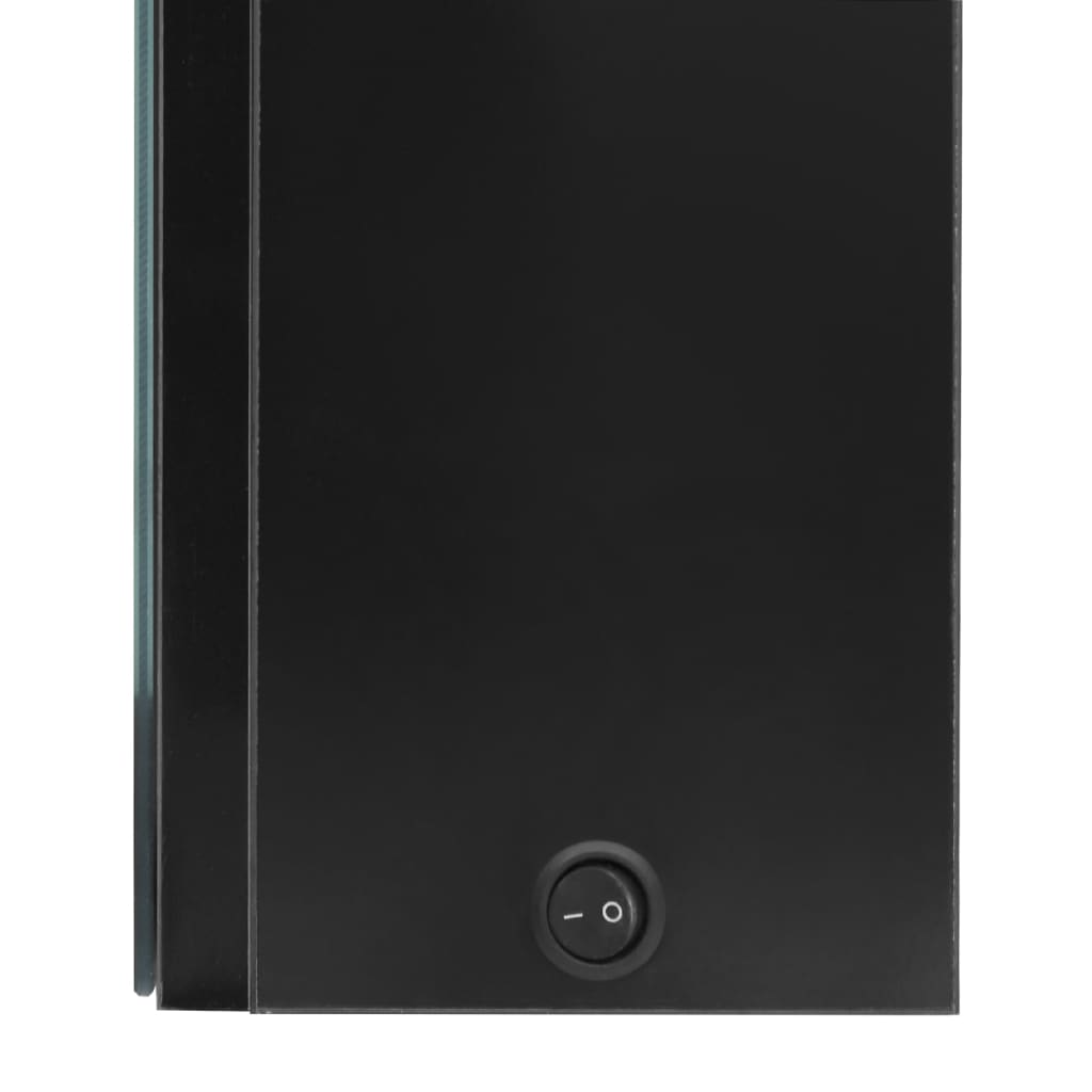 Badrumsspegel Spegelskåp LED Högglans Svart 80x12x68 cm