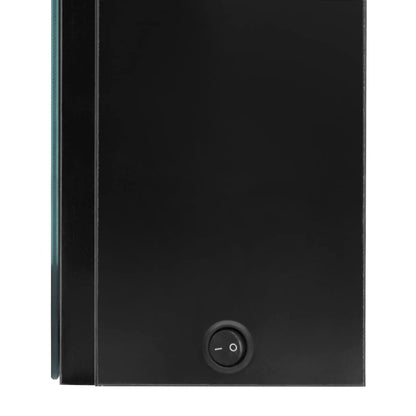 Badrumsspegel Spegelskåp LED Högglans Svart 80x12x68 cm