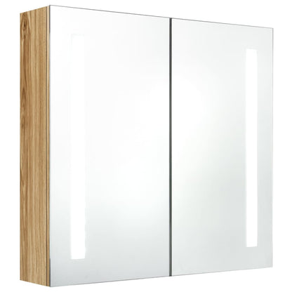 Badrumsspegel Spegelskåp LED Ek 62x14x60 cm