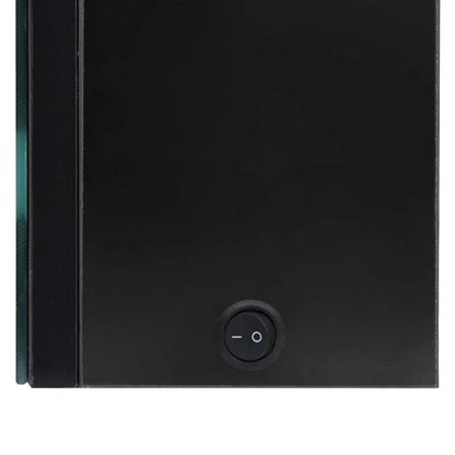 Badrumsspegel Spegelskåp LED 89x14x62 cm glänsande svart