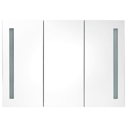 Badrumsspegel Spegelskåp LED 89x14x62 cm grå