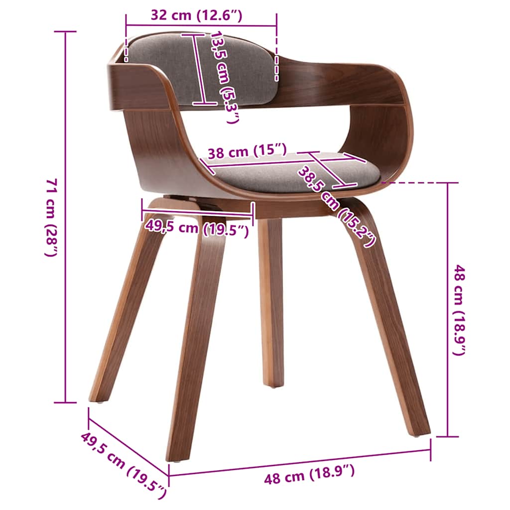 Matstol Taupe böjträ och tyg