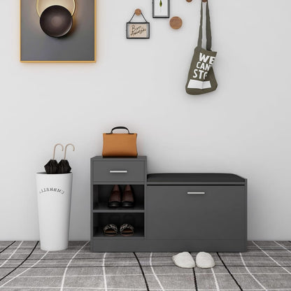 Skoställ Grå Skobänk 94,5x31x57 cm