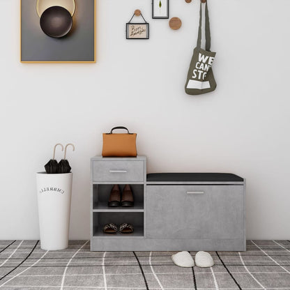 Skoställ Betonggrå Skobänk 94,5x31x57 cm