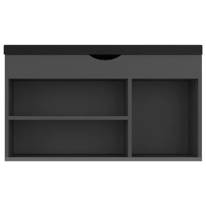 Skoställ Grå Skobänk med dyna 80x30x47 cm