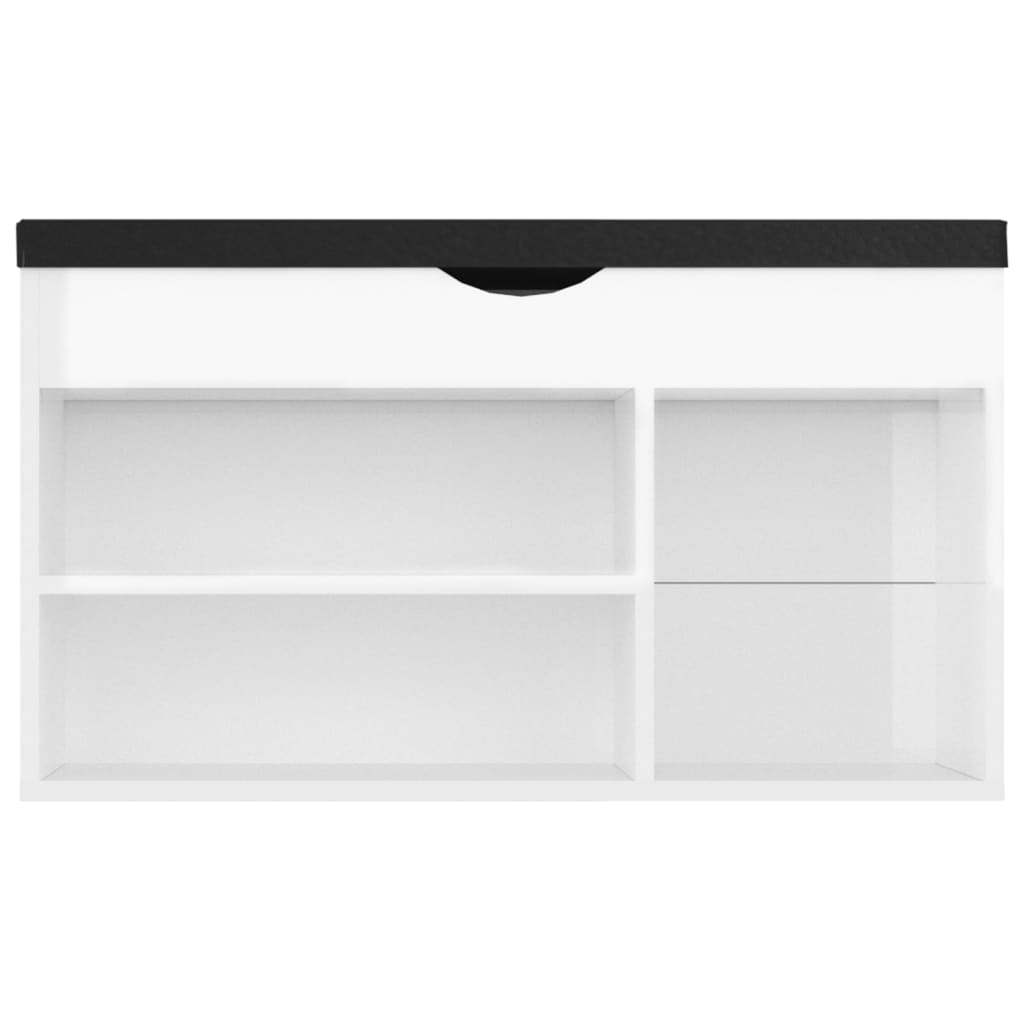 Skoställ Högglans Vit Skobänk med dyna 80x30x47 cm